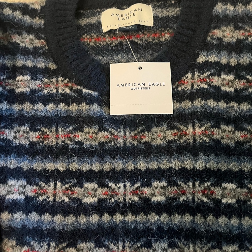 American Eagle Outfitters Multicolor Striped Crewneck Sweater
